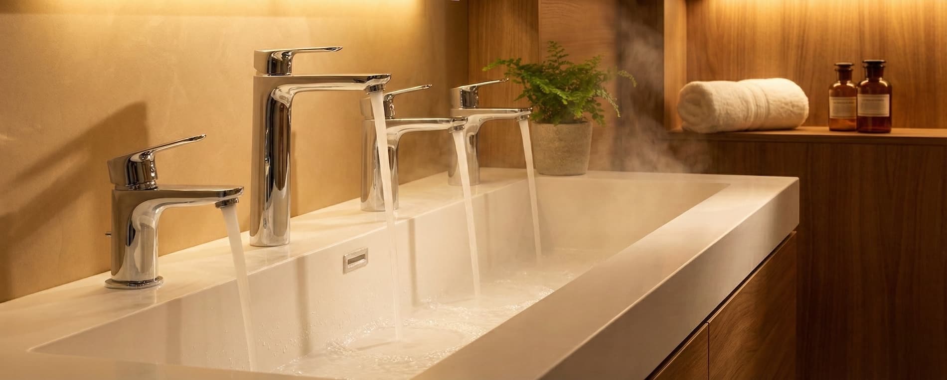 Modern bathroom interior with sleek fixtures
