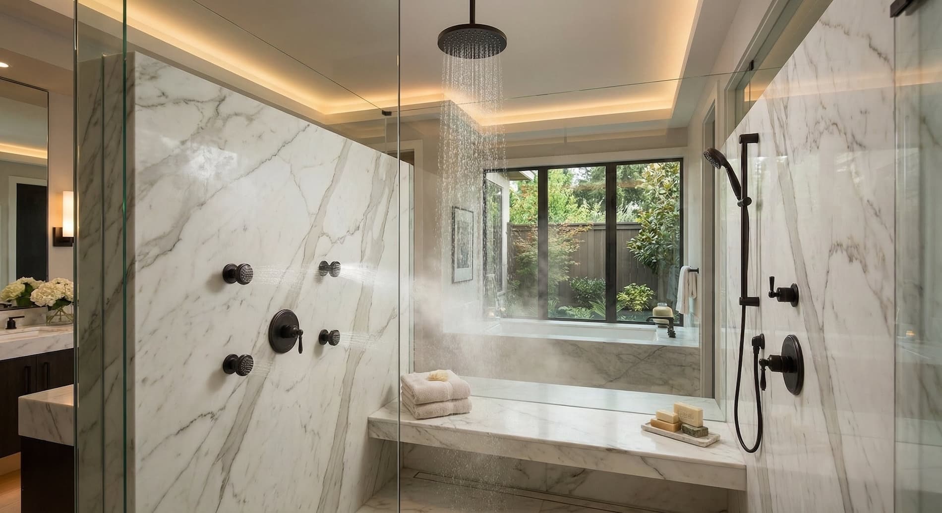Luxury rain shower experience
